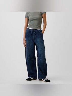 Gap Midi Rise Easy Horseshoe Barrel Leg Jeans